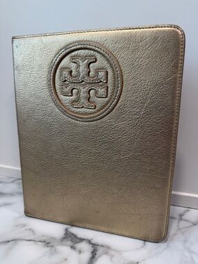 Tory Burch Y2K metallic gold leather iPad case